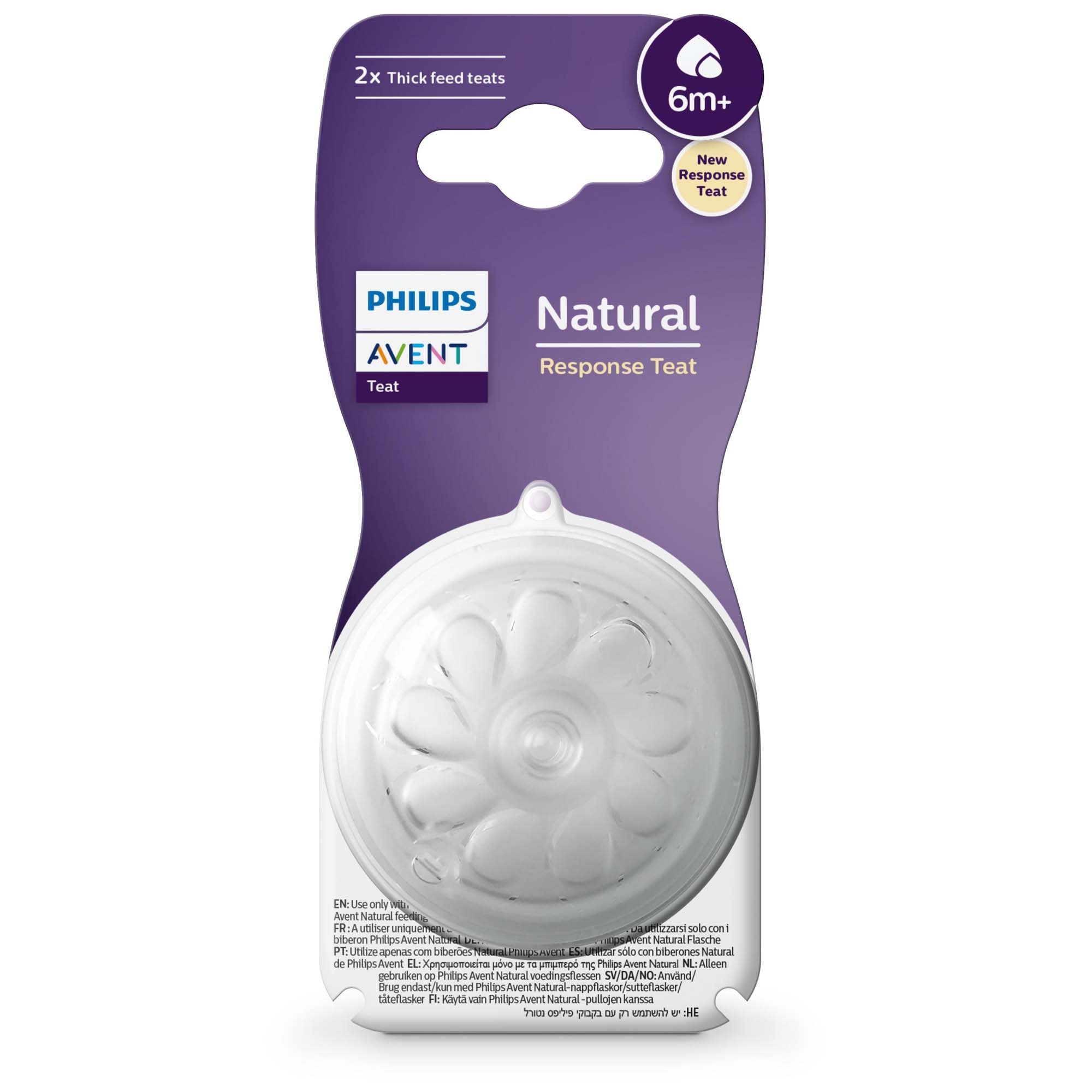 Philips Avent Natural Pap Flesspeen 6M+ transparant