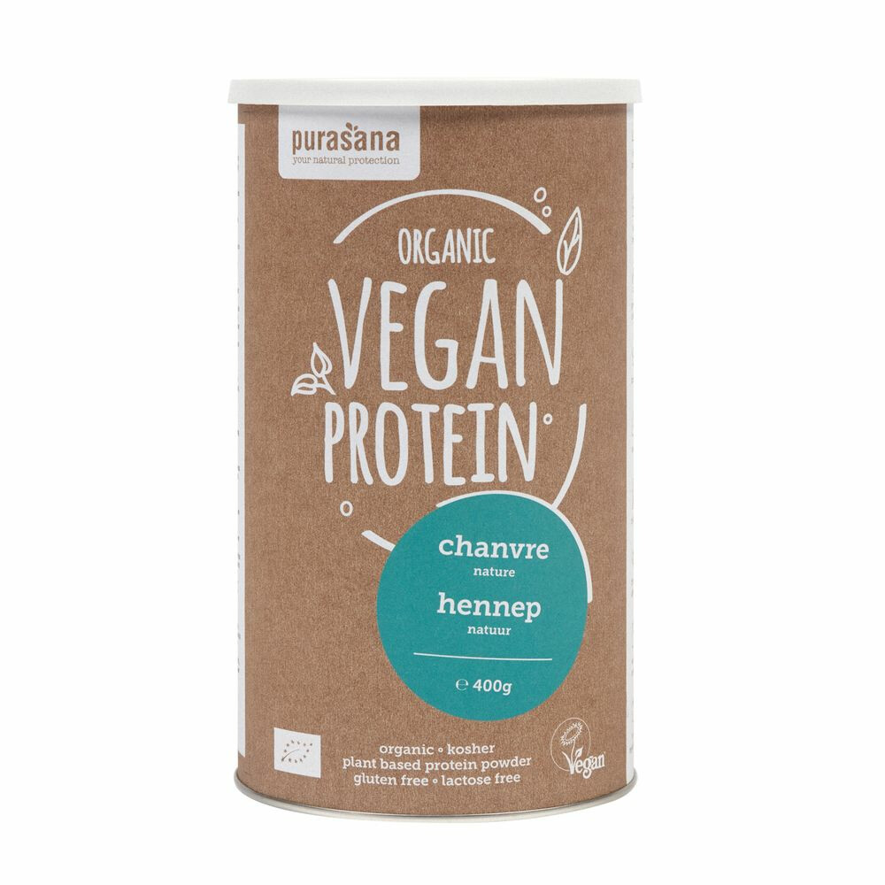 Purasana Purasana Single Protein Powder 50% Hennep Natuur Vegan Bio400 gr