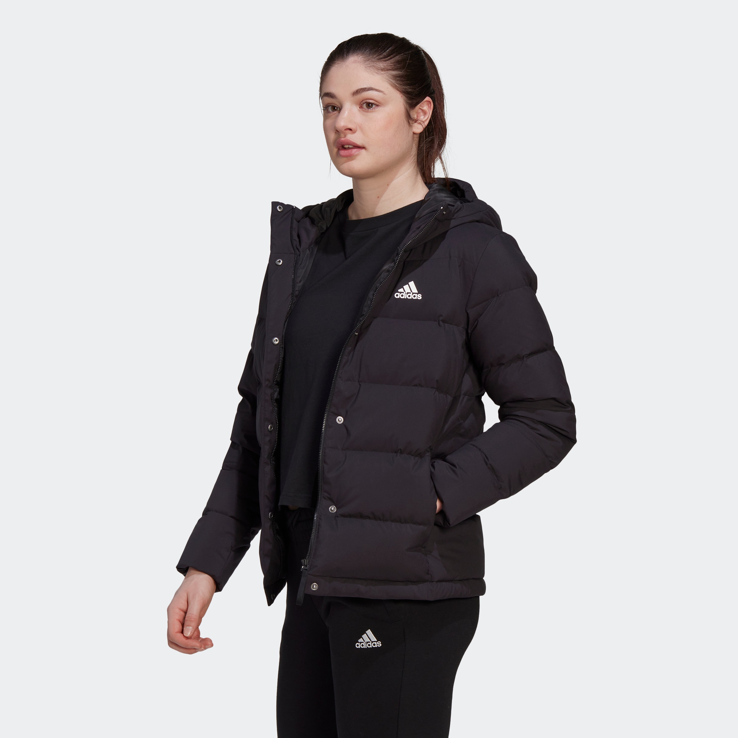 adidas Sportswear Daunenjacke »HELIONIC HOODED DAUNENJACKE« Winterjacke Damen