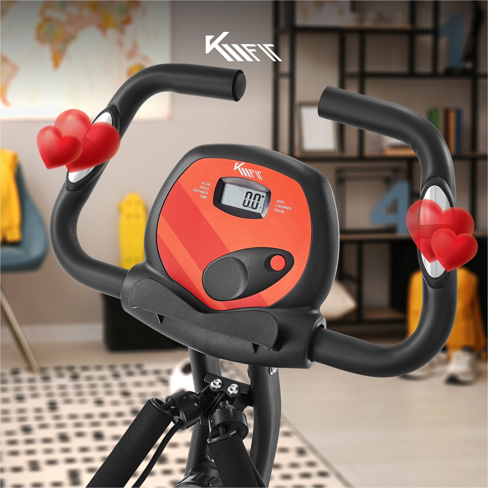 Heimtrainer Ergometer mit Power Ropes