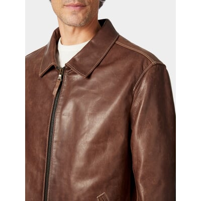 Herren-Pferdelederjacke Pull-up, Braun