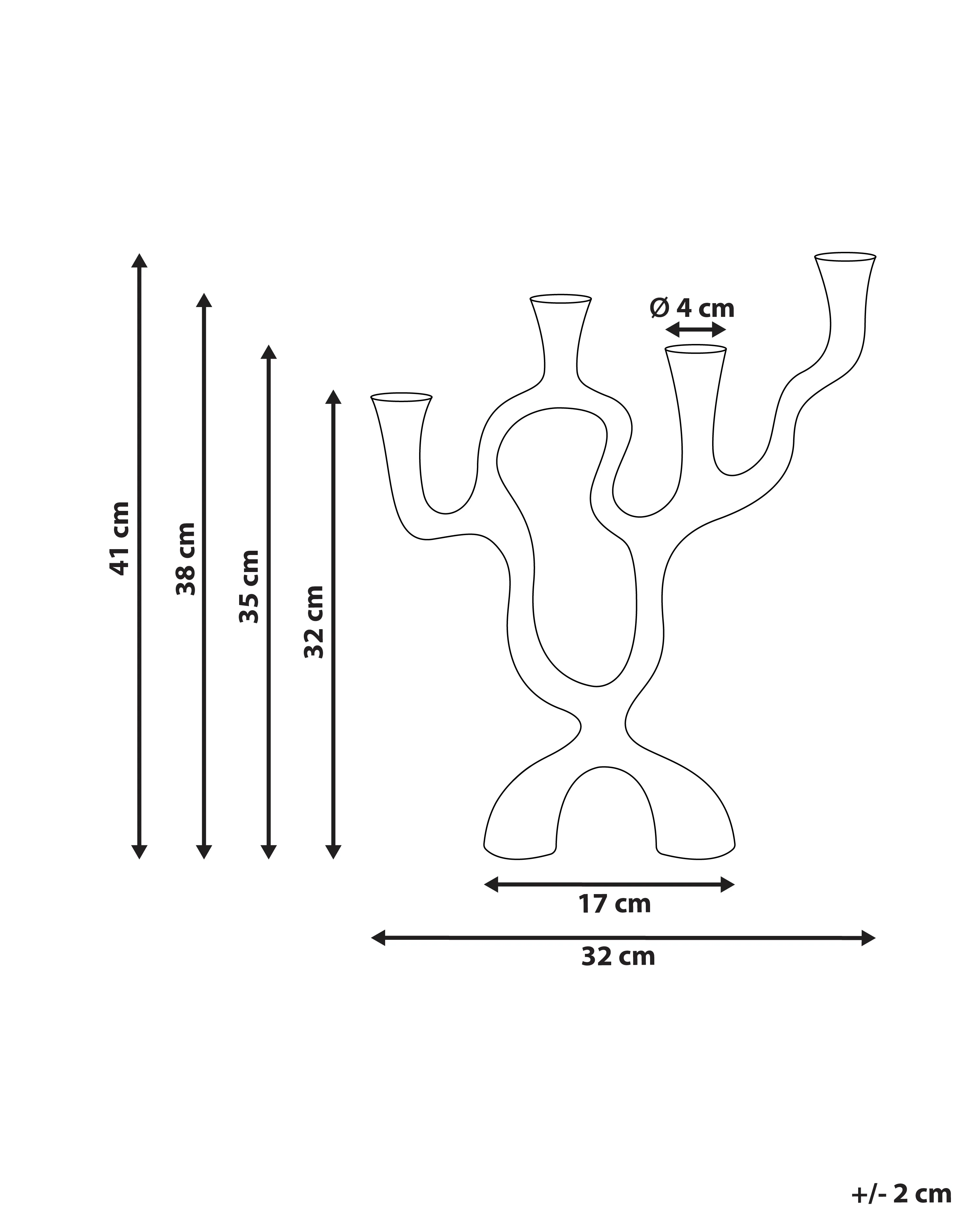 Kaarshouder FAMOES Metaal 41 cm Zilver