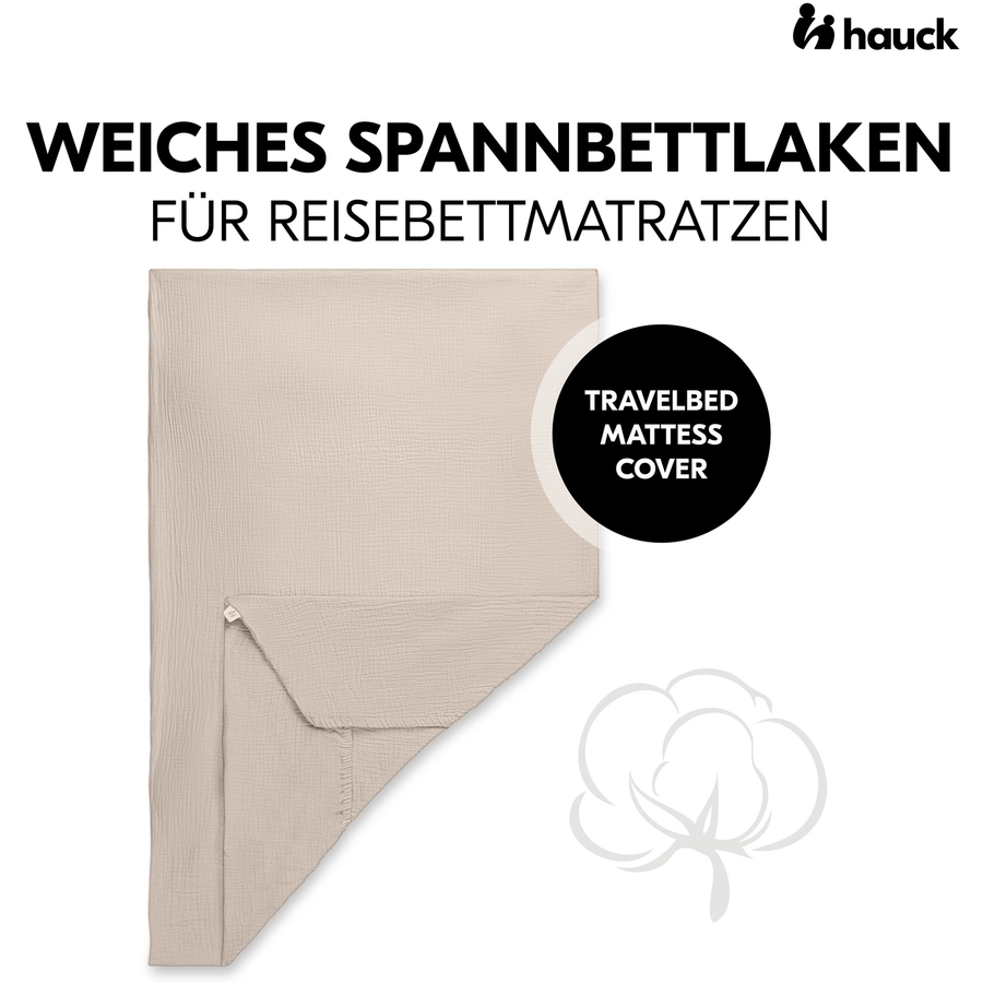 hauck Spannbettlaken für Reisebettmatratzen Beige