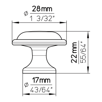 Knop Quinty messing antiek 29mm