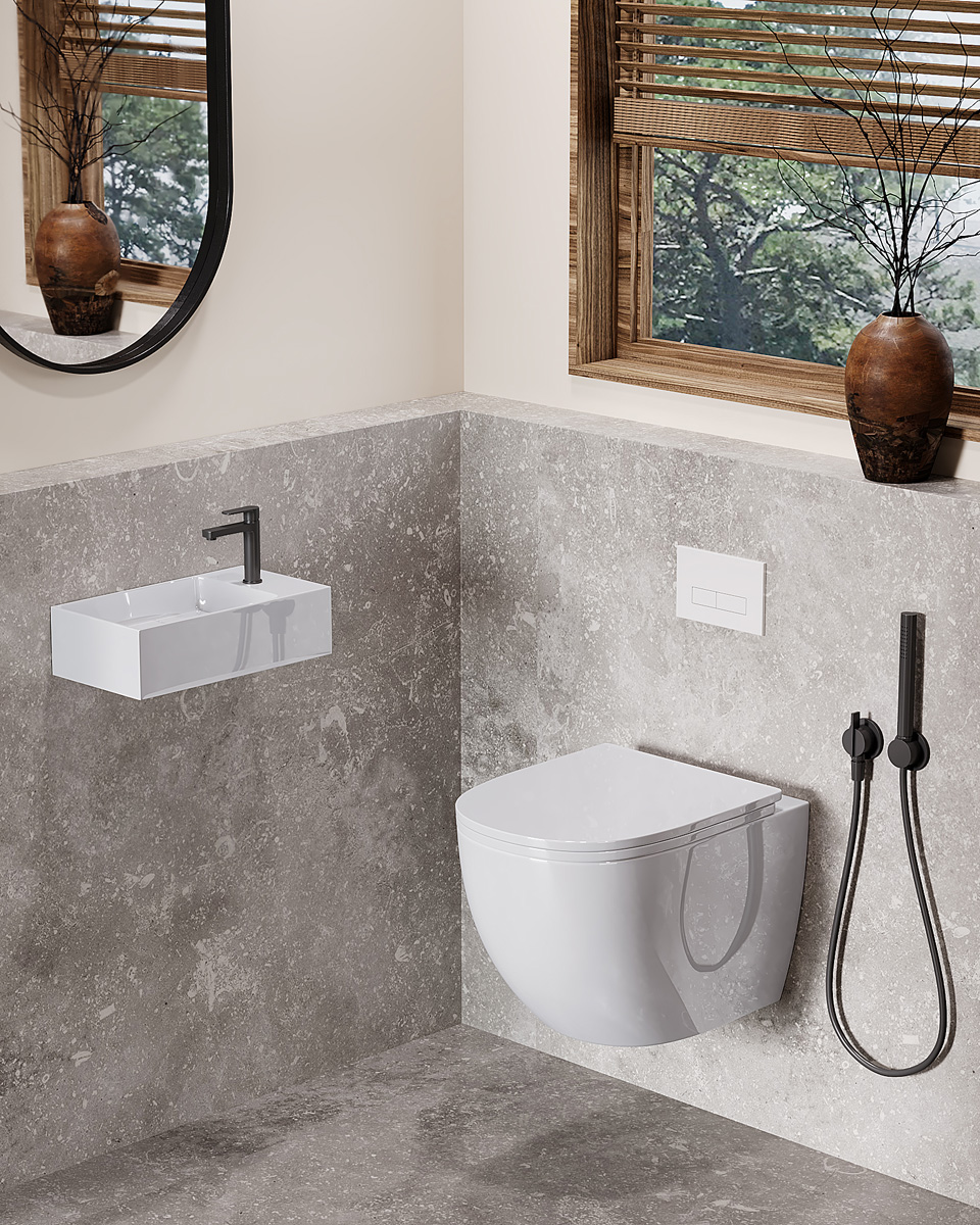 Saniclear Itsie fontein wit glans met kraangat rechts 39x22x10cm