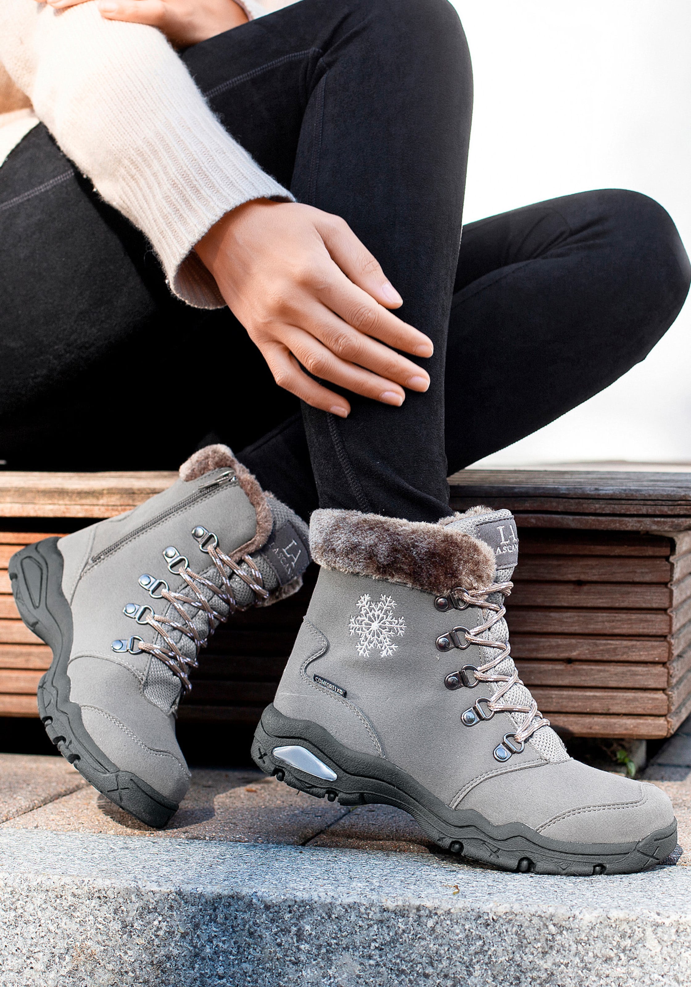 LASCANA Winterstiefelette in anthrazit