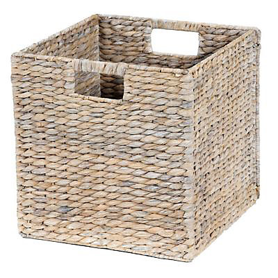 Boîte de rangement carrée en fibre naturelle Mixxit coloris gris