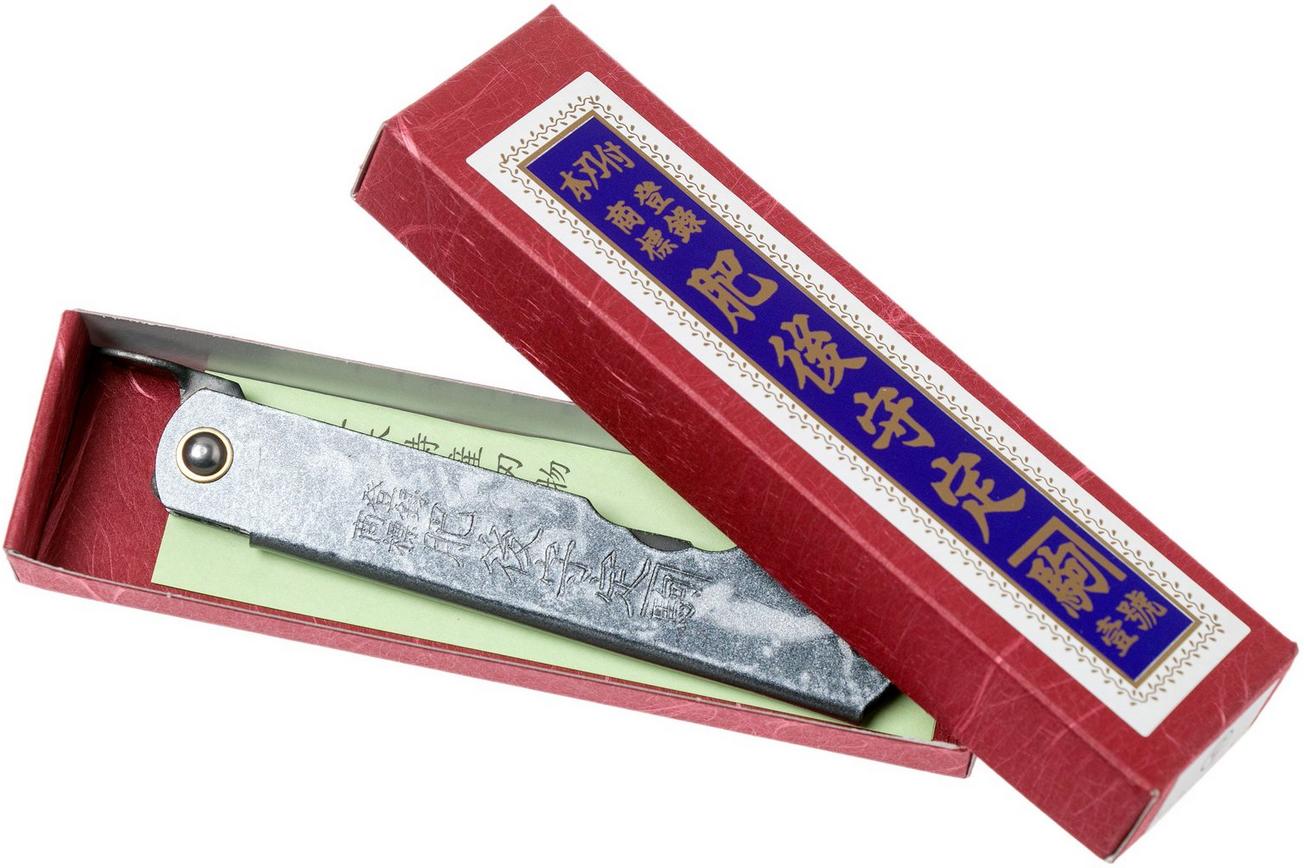 Higonokami zakmes 7,3 cm HIGOC3B, Blue paper steel, Grey Black Glitter