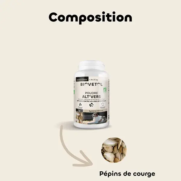 Biovetol - Alimento para o Bem-Estar - Alt'vers em Pó Orgânico para Cães de Grande Porte (>20kg) - 70g