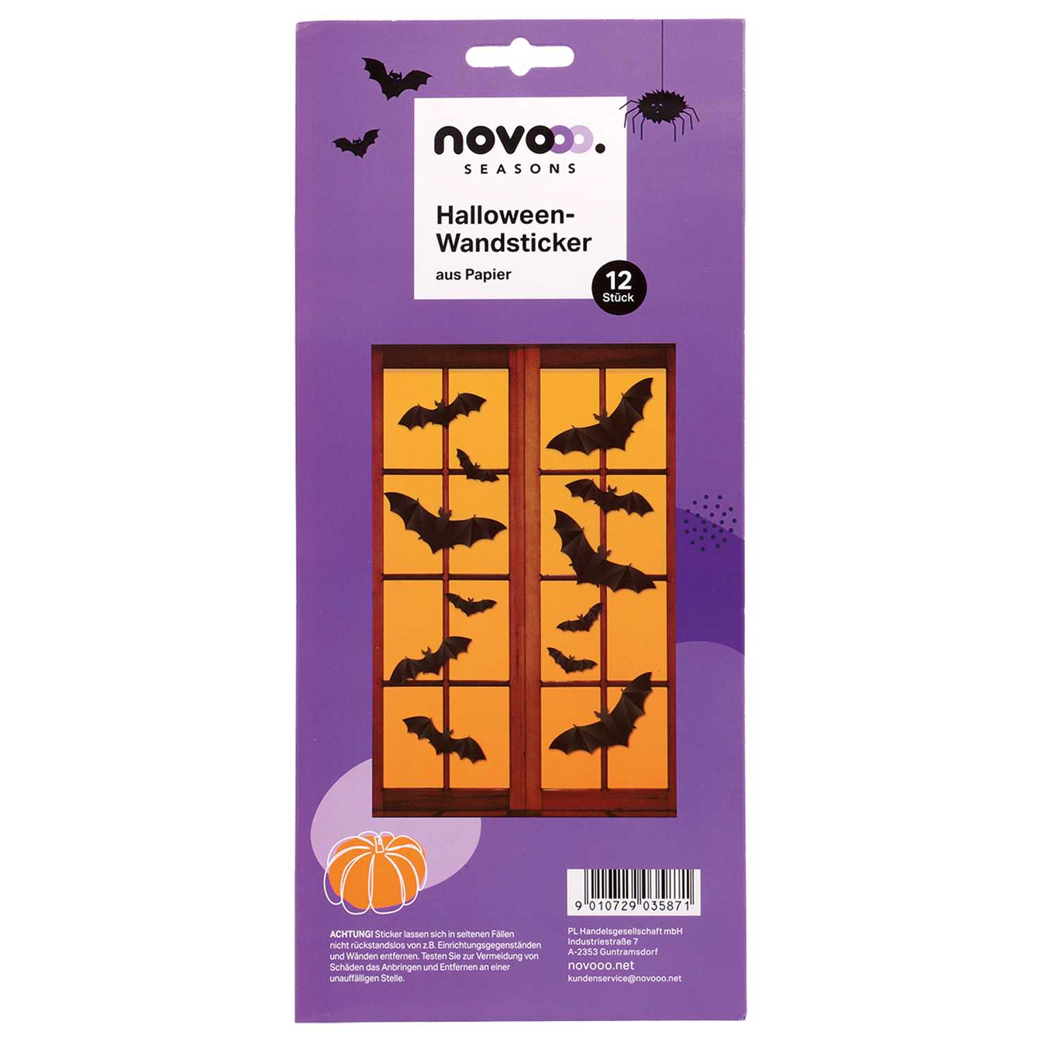 novooo Halloween-Wandsticker Fledermaus 12er