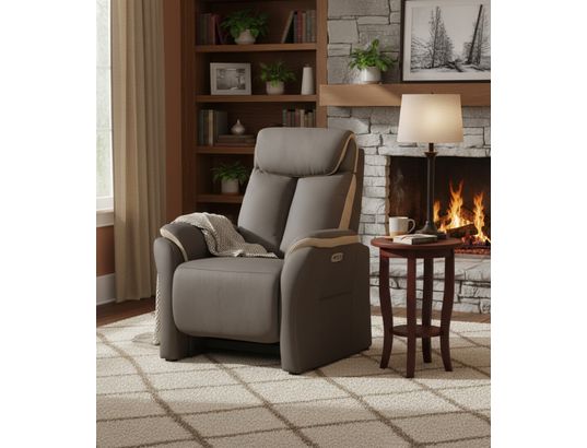 CONCEPT1 - Canapé tissu Paris gris 2 places électrique + fauteuil elect