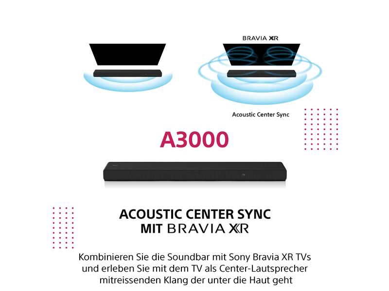 Sony Soundbar HT-A3000 Surround Sound-System für den Fernseher