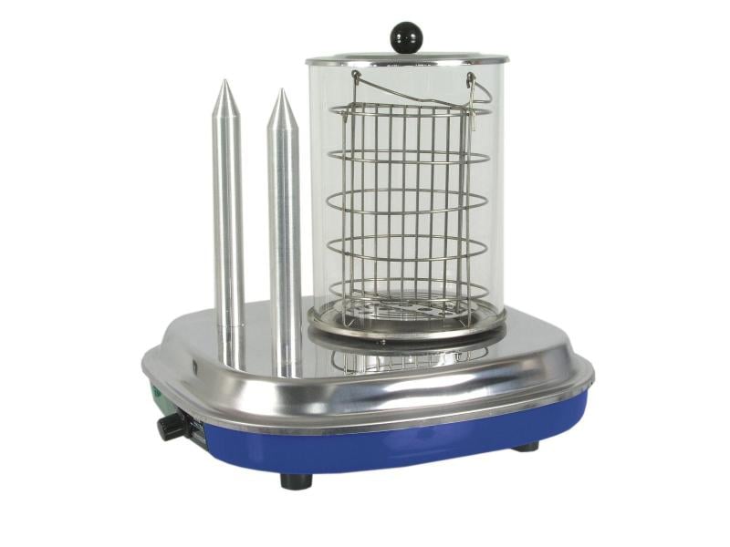 Nouvel Hot Dog Maschine mit 2 Spiessen Hot Dog Maker mit Glasbehälter und Edelstahldornen