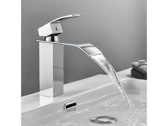 Cecipa max Robinet Salle de Bain Robinet Mono-trou Mitigeur Lavabo Cascade Robinetterie Lave-mains avec Levier Unique,EU Modèle