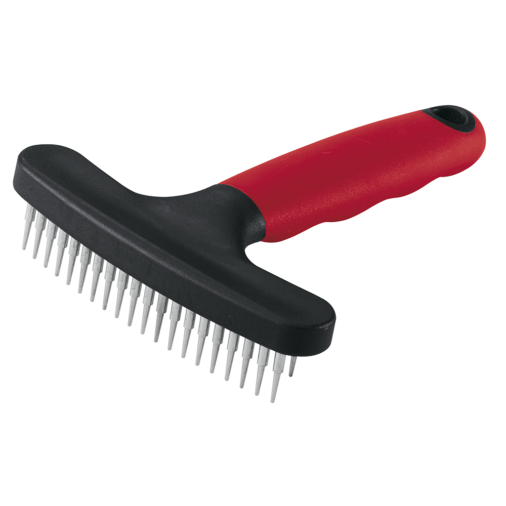 Ferplast peigne râteau pour chiens gro 5846, pointes arrondies serrées, idéal pour le soin du manteau des animaux à poils moyens
