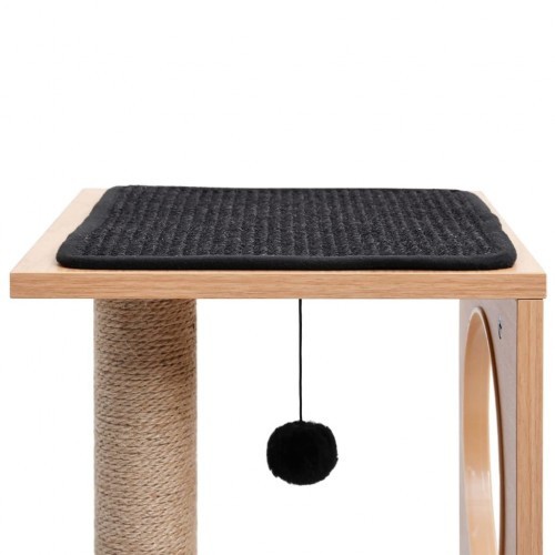 Arranhador para gatos com tapete de sisal, preto