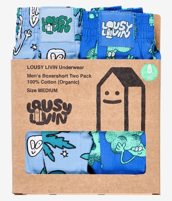 Lousy Livin Weedy & Broccoli Boxershorts (blue) 2er Pack