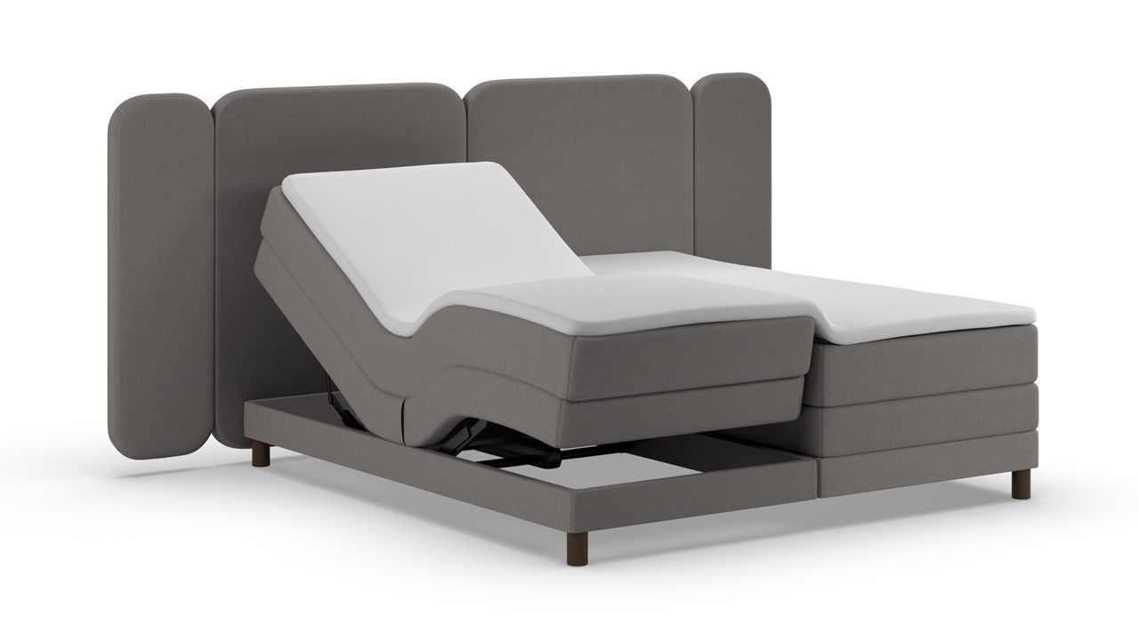 Elektrische boxspring Ridge - Warm wool dark grey