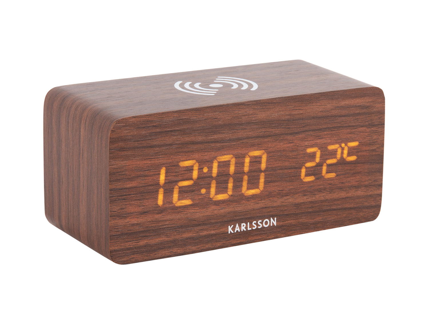 Karlsson - Alarm Clock Block w. Phone Charger LED