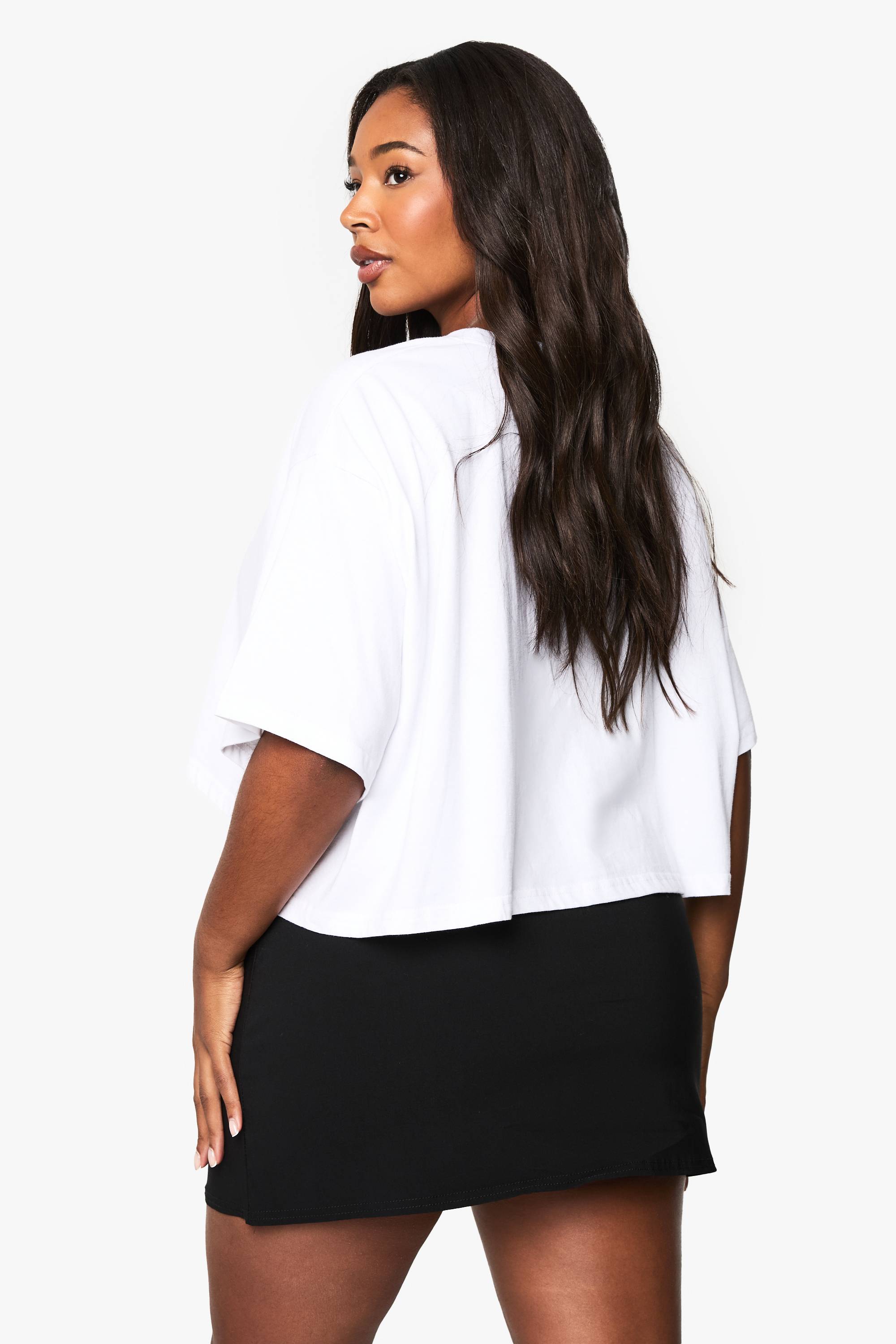 boohoo Jupe A-line fendue en bengaline pour grandes tailles
