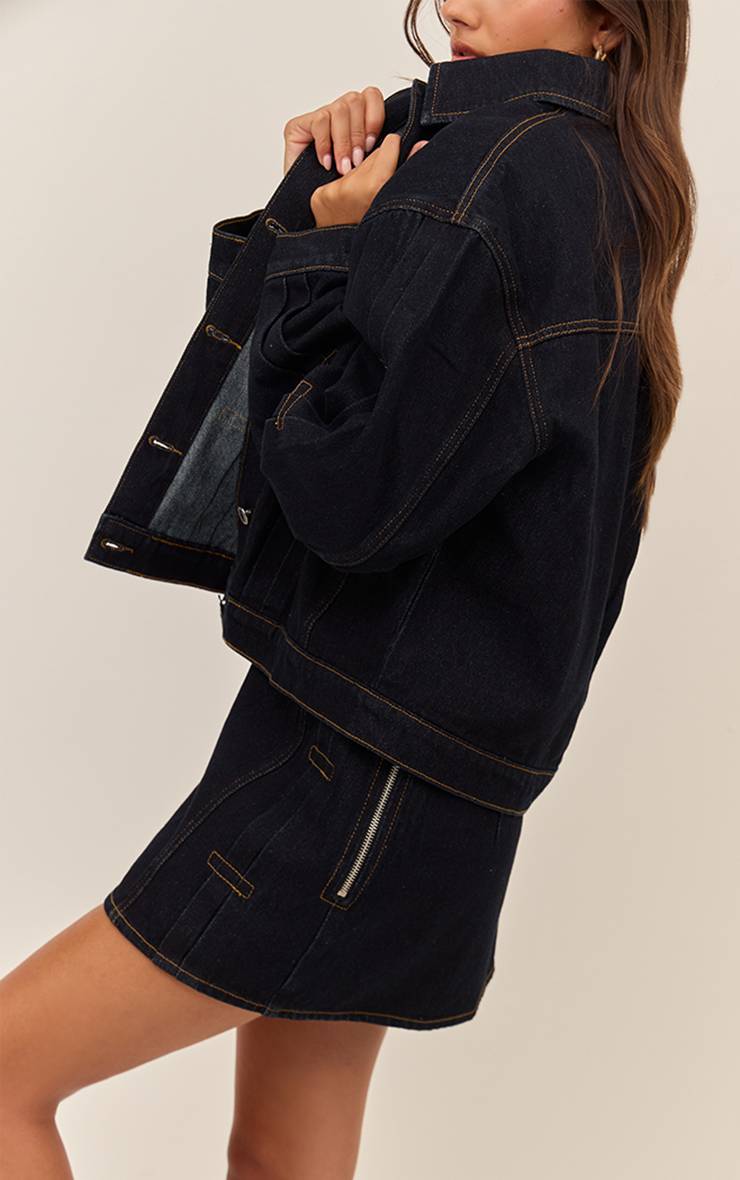 Raw Indigo Wash Mini-jupe En Denim À Détail Plissé