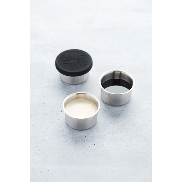 Set 3 boîtes de conservation en inox 60 ml et couvercles en silicone P