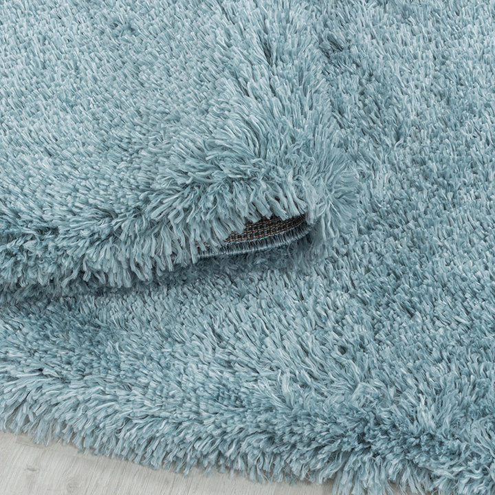 Rond hoogpolig vloerkleed - Fuzzy Lichtblauw | Stijlvol