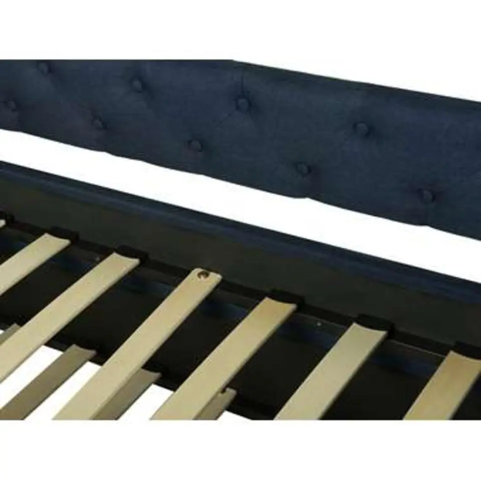 LIBOURNE - Onderschuifbed - Blauw - 80 x 200 cm - Polyester