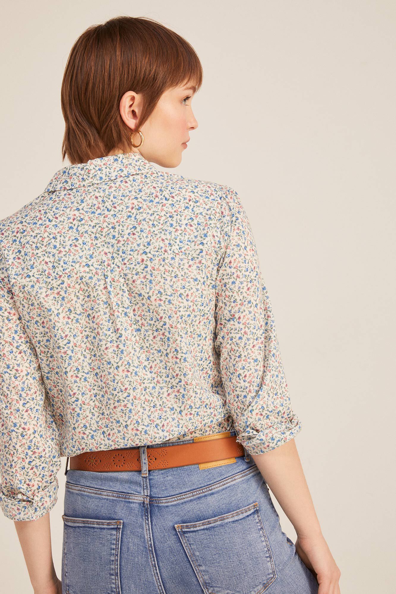 Blusa básica de algodão - Marrom