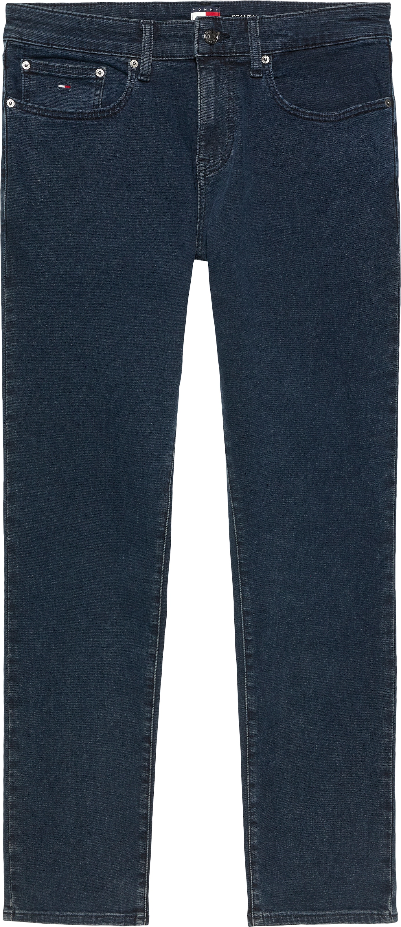 Tommy Jeans Gerade Jeans »Scanton Slim«, Mit Markenlabel aus Leder hinten