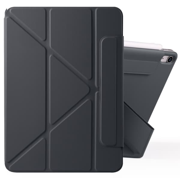 Kunstlærveske med stativ og magneter for iPad Air 13 2024 - Svart