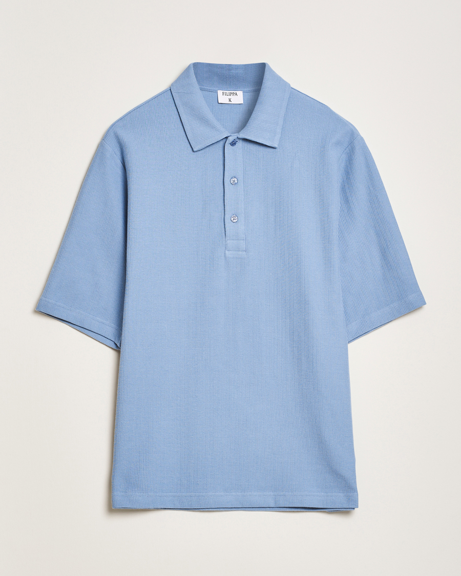Filippa K Cotton Jersey Polo Air Blue