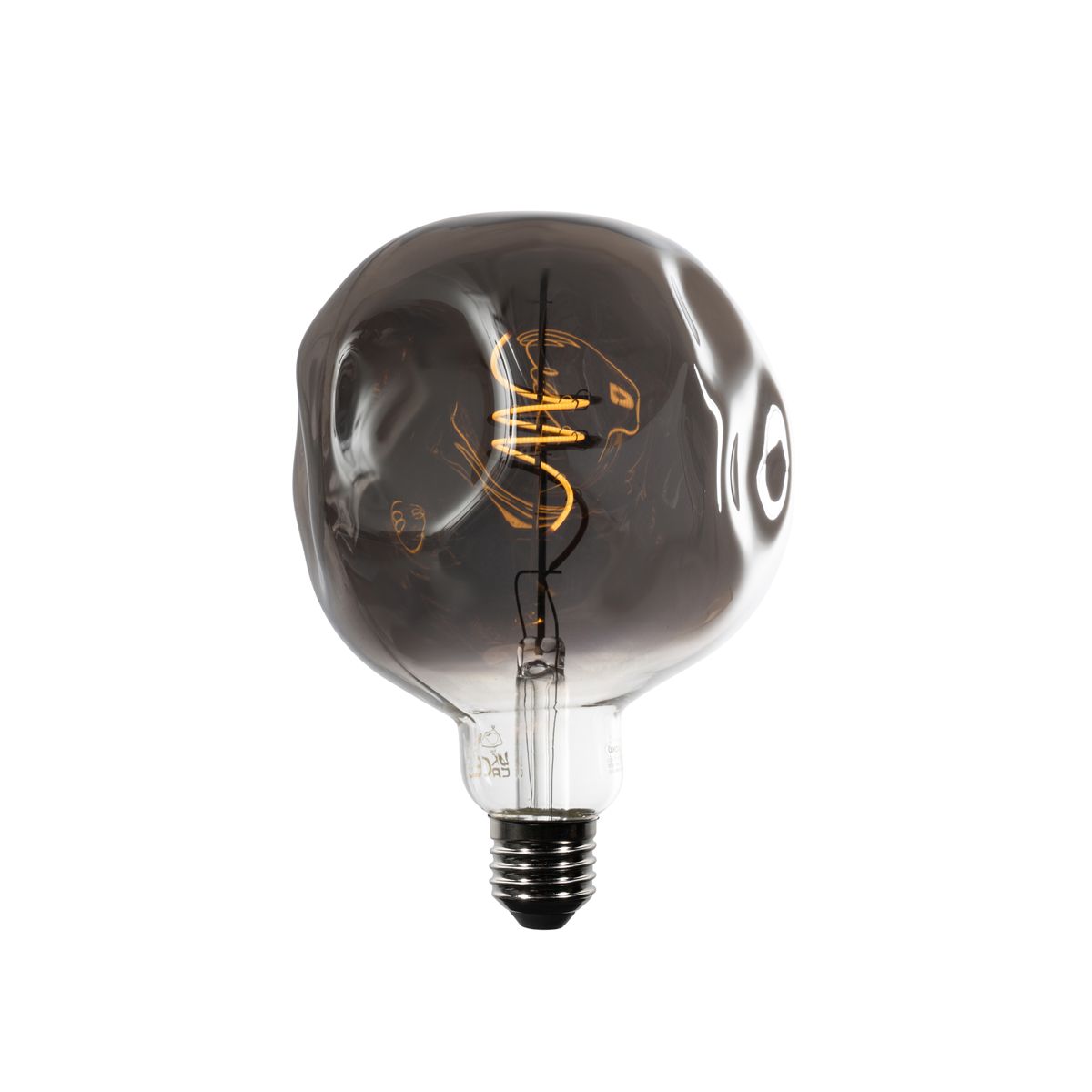 E27 dimbare LED lamp spiraal filament G125 spiegel zilver 4W 75 lm 1800K