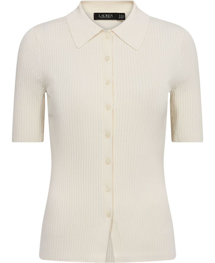 Lauren Ralph Lauren MATTE RAYON/NYLON-BUTTON DOWN Mascarpone cream
