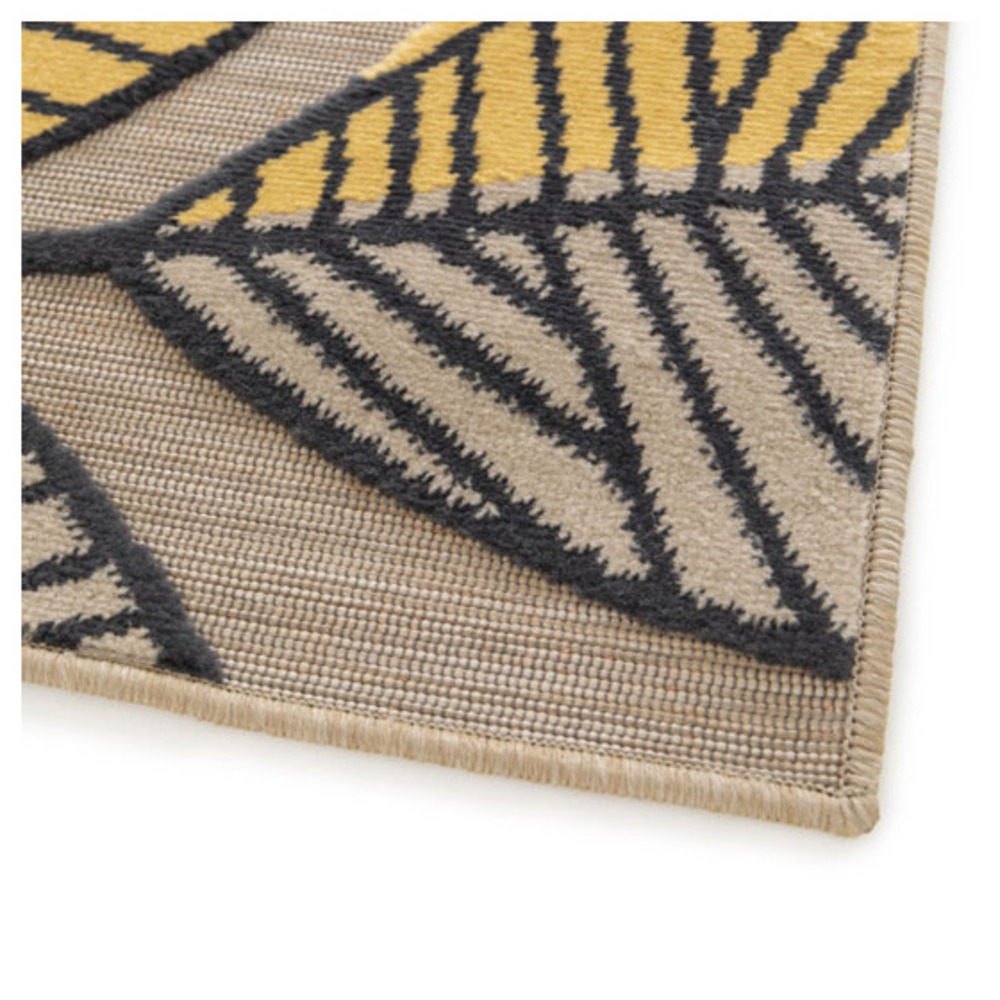 Tapis intérieur et extérieur en relief - sia - marron et ocre - 120 x 170 cm