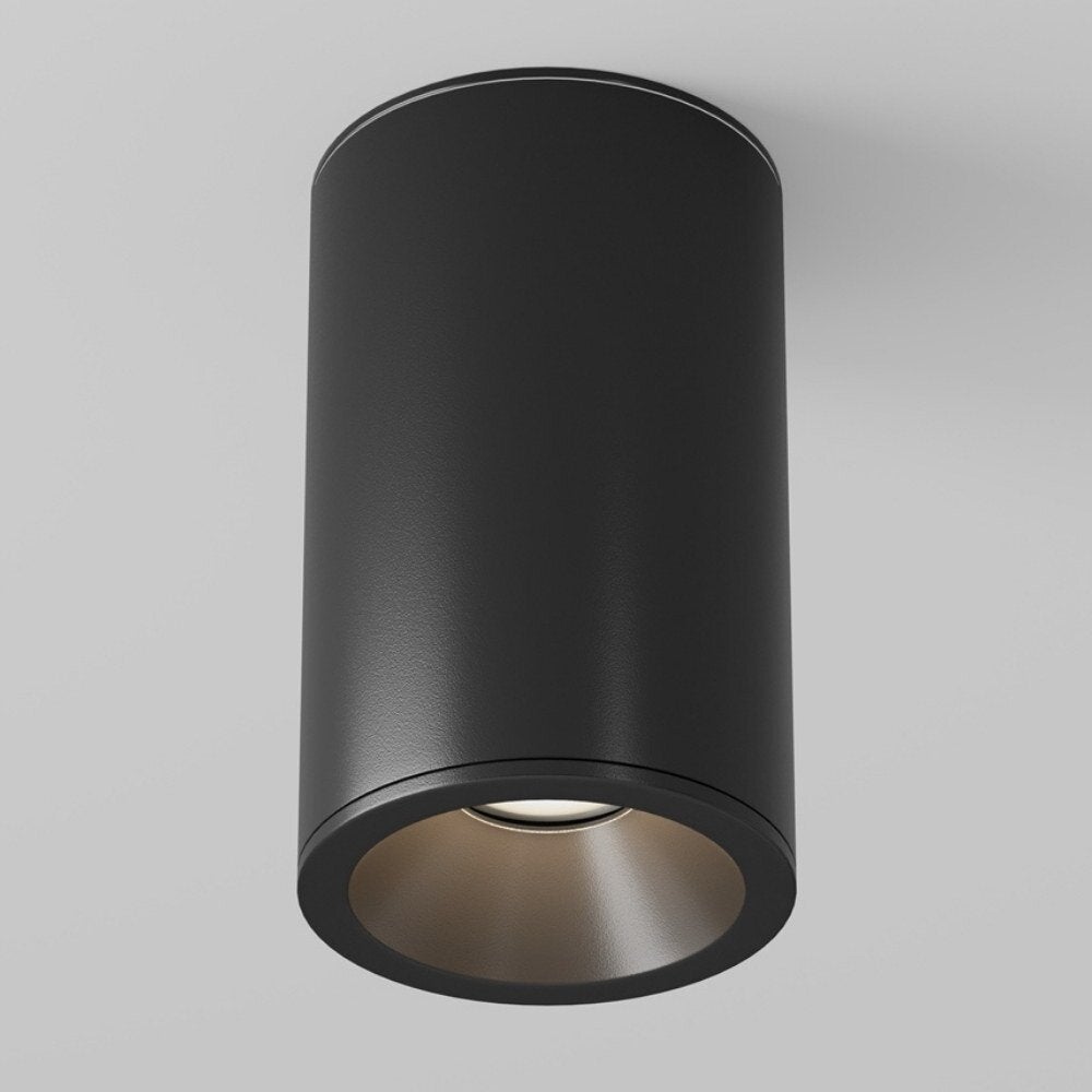 Zoom plafond opbouwlamp in zwart GU10 IP65 105mm