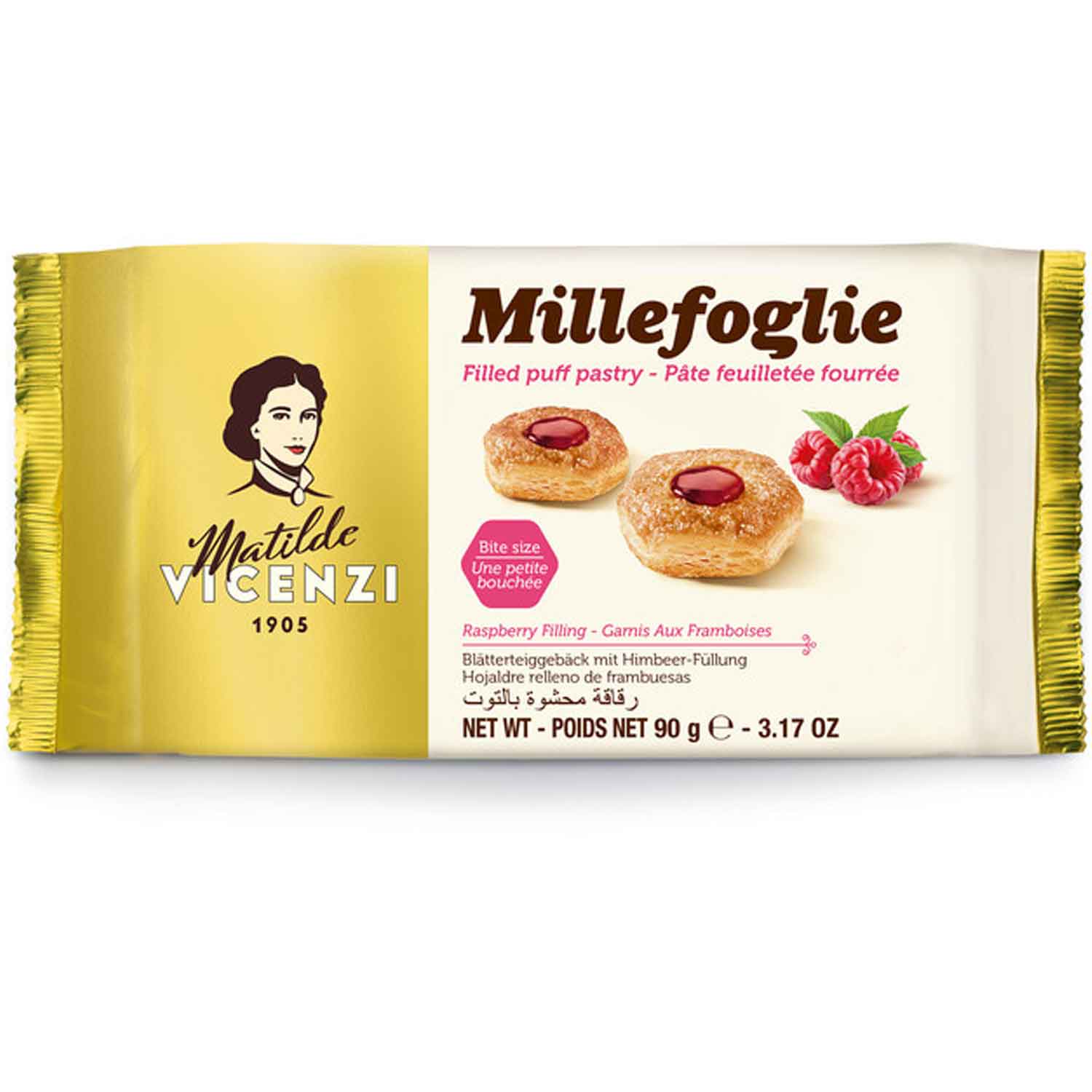 Matilde Vicenzi Millefoglie Blätterteig mit Himbeer 90g MHD:30.9.25