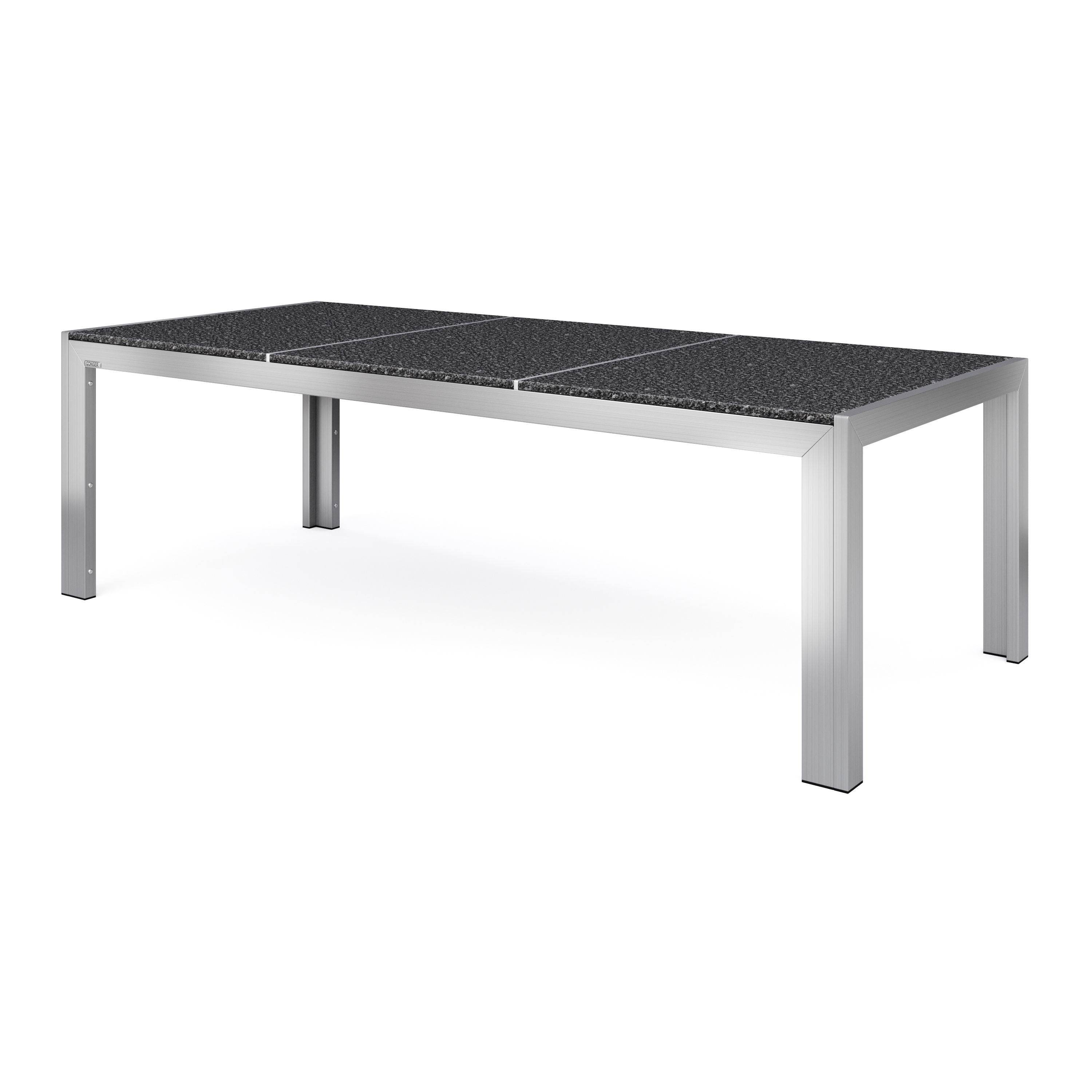 Granittisch Edelstahl 220 x 95 x 75 cm