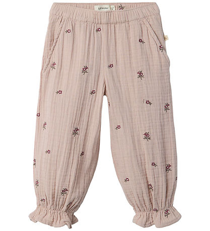 Lil' Atelier Hosen - Musselin - NmfTamina - Shadow Grey m. Bloom