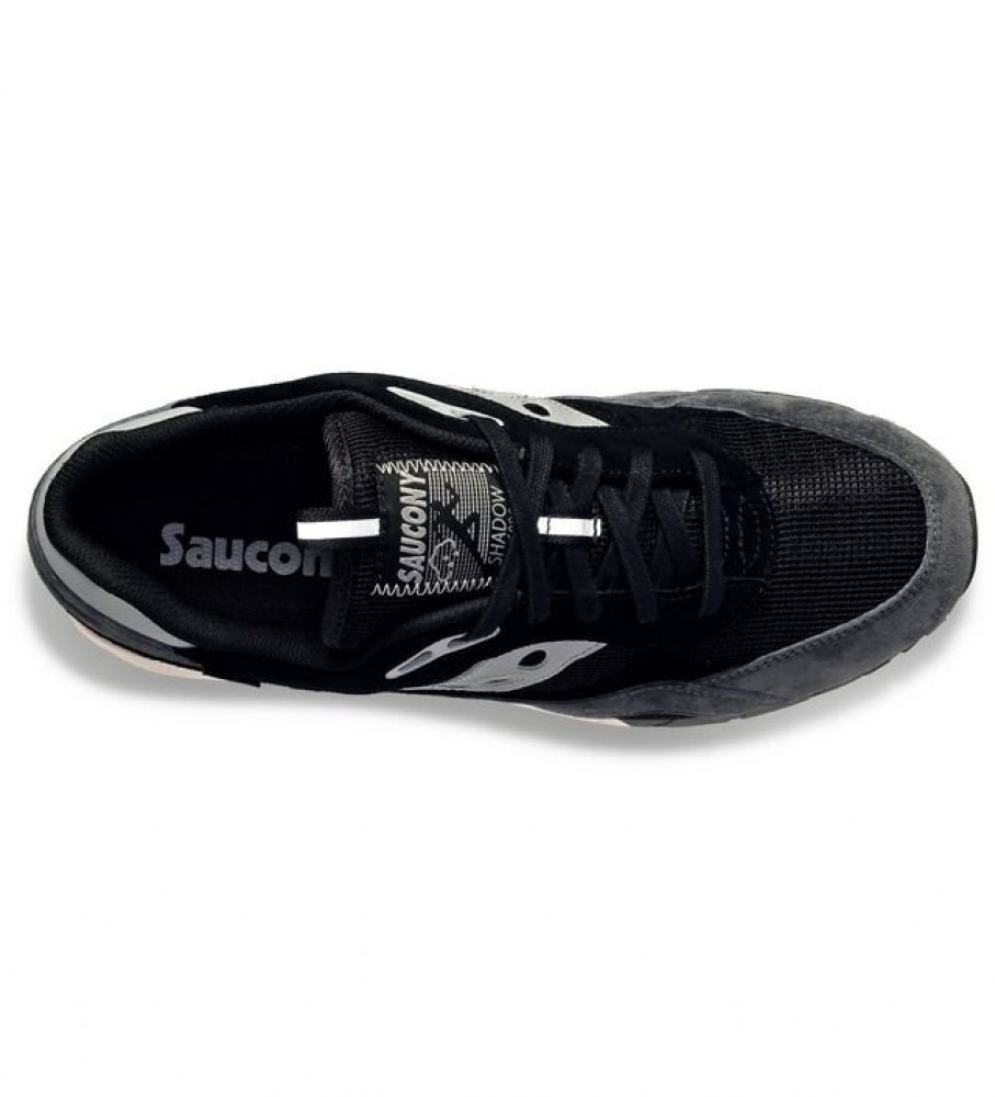 Tênis Saucony Shadow 6000 de couro, preto