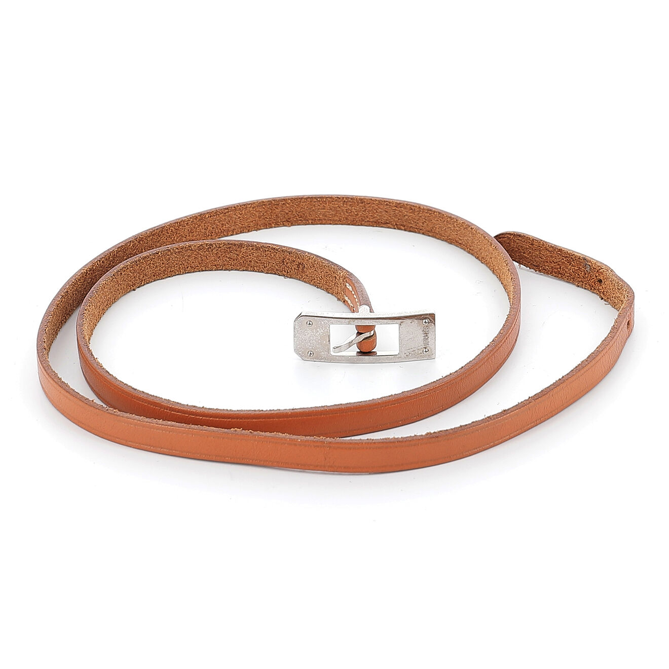 Hermès Bracelet en Cuir Kelly Triple Tour camel - Très bon état - x1.2 cm