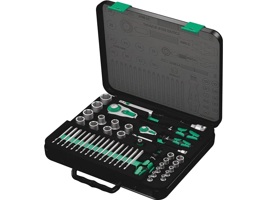 Wera Zyklop Speed 8100 SA/SC 2 - Skraldetopnøgle med bit og sokkelsæt - 43 stykker - i etui