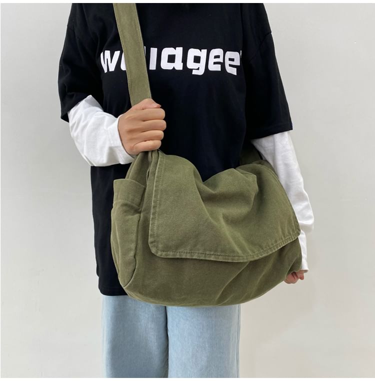 Minafox - Canvas flap crossbody tas