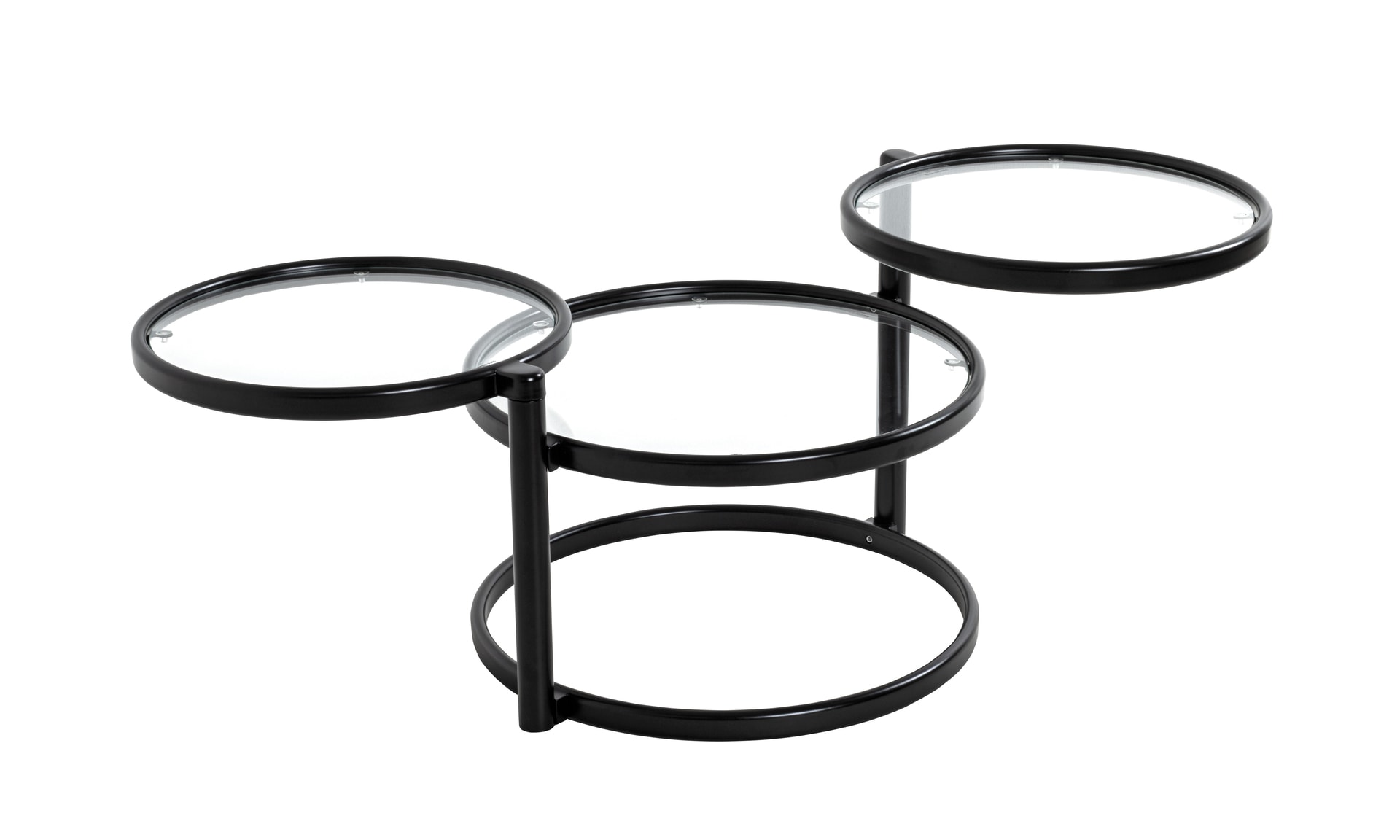 Couchtisch 58-140 cm schwarz/transparent