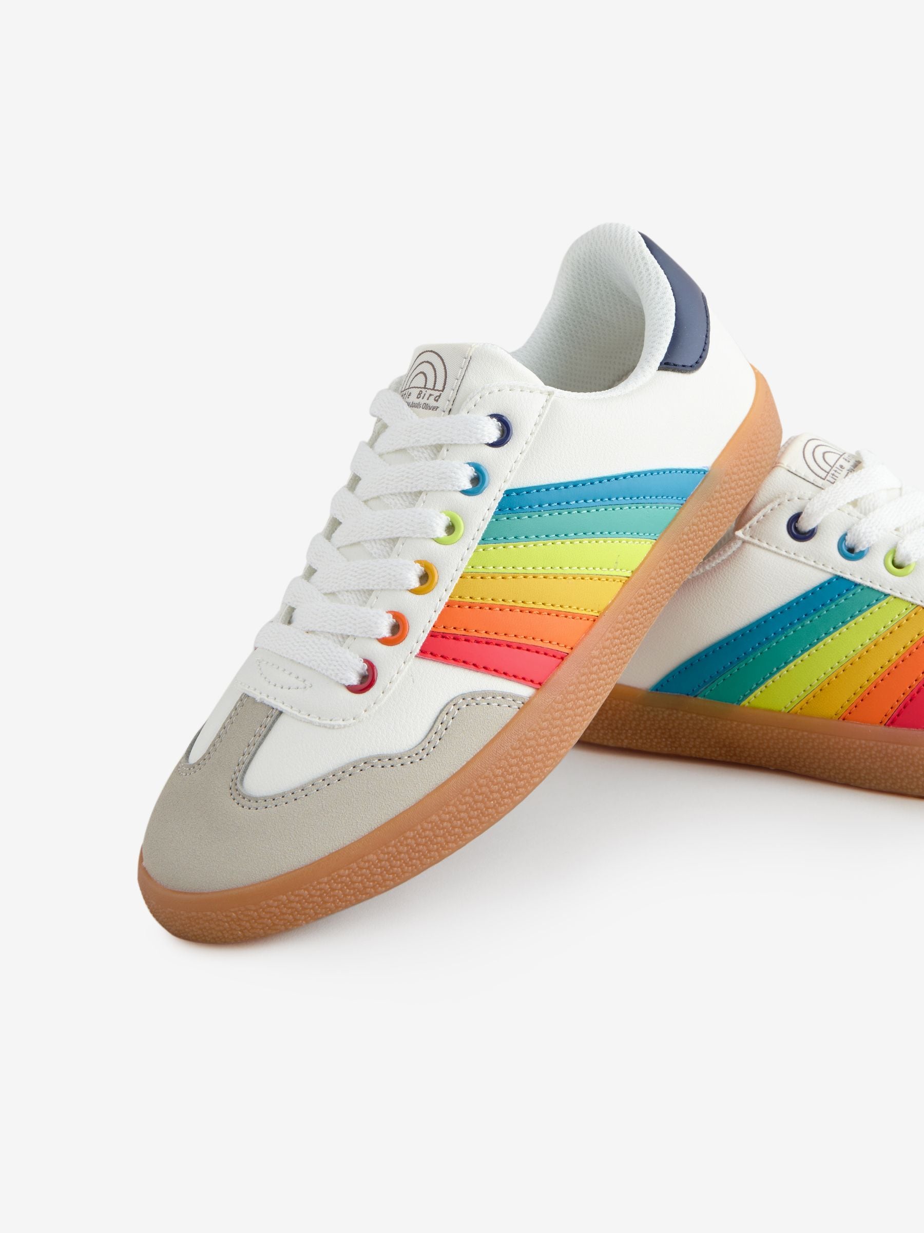Little Bird by Jools Oliver Gum Sole sneakers met regenboogstrepen