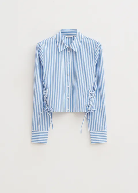 Cropped blouse met strikjes assorti (ASSOR)