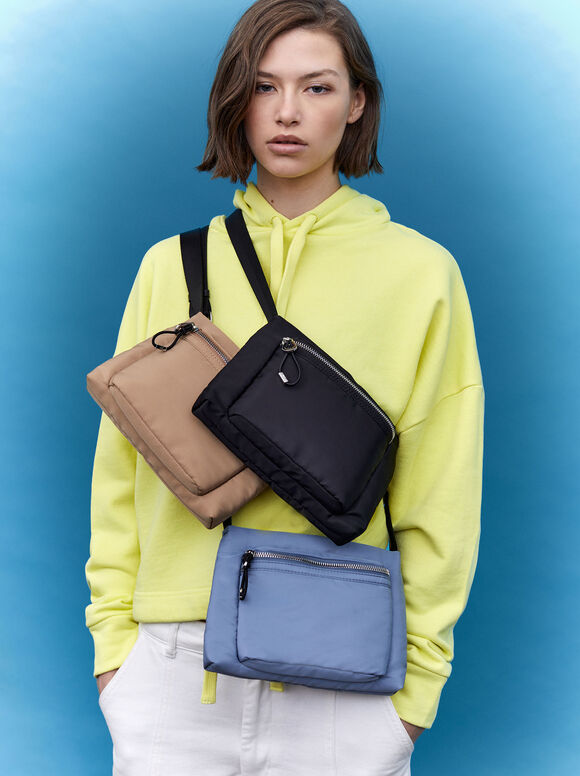 Bolsa Bandolera De Nylon - Preto
