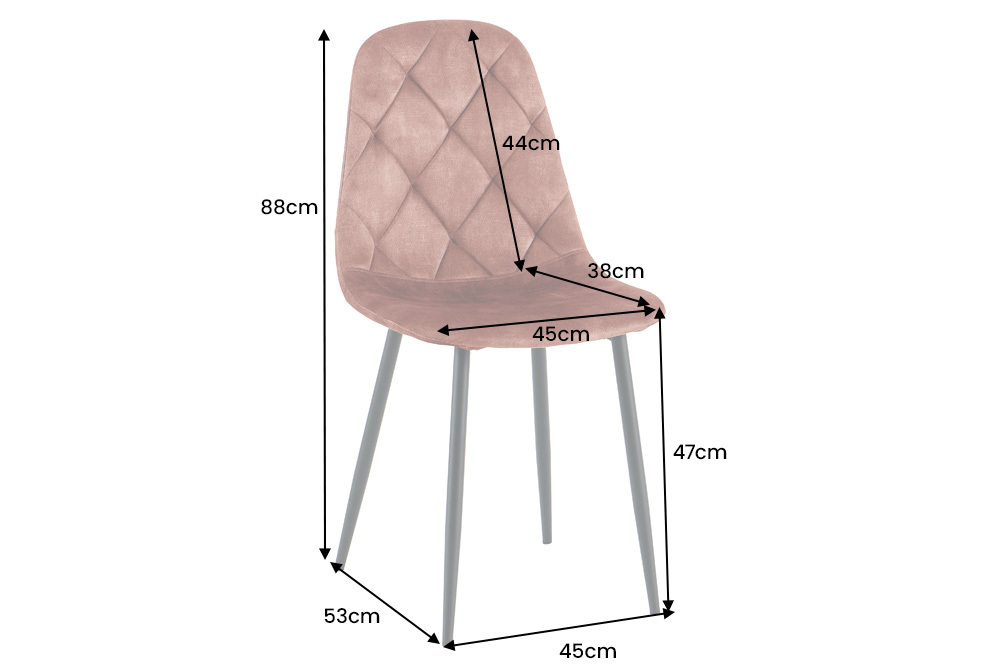 Stilvolles 2er-Set Stühle GLAMM braun Samt schwarze Metallbeine