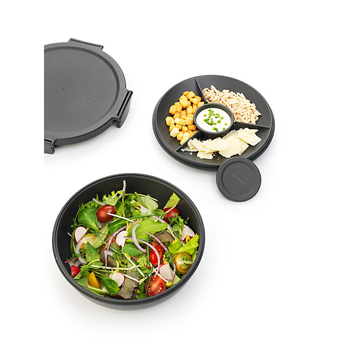 Boîte à salade ronde Brabantia Make & Take gris foncé
