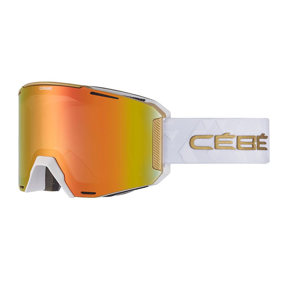Cebe SLIDER - Masque ski photochromique white gold shiny/pc vario perfo amber flash red